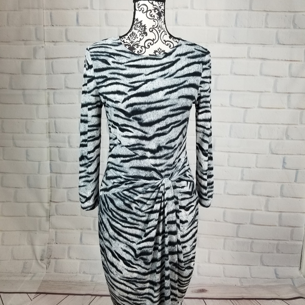 Michael Kors zip back animal print stretch dress